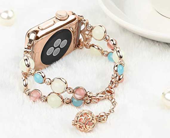 Correa de pulsera de perlas luminosas para Apple Watch