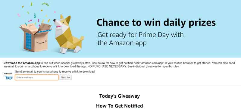 Sorteo del día de Amazon Prime