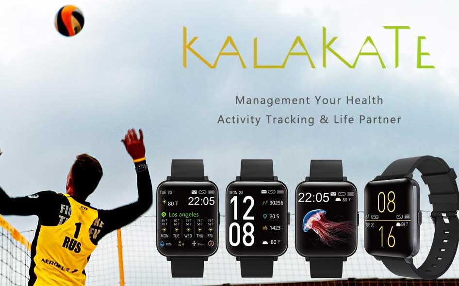 Reloj inteligente Kalakate: reloj inteligente rectangular de aspecto elegante