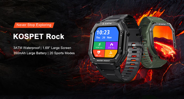 Kospet Rock -Rugged Sporty Smartwatch, revisión de características
