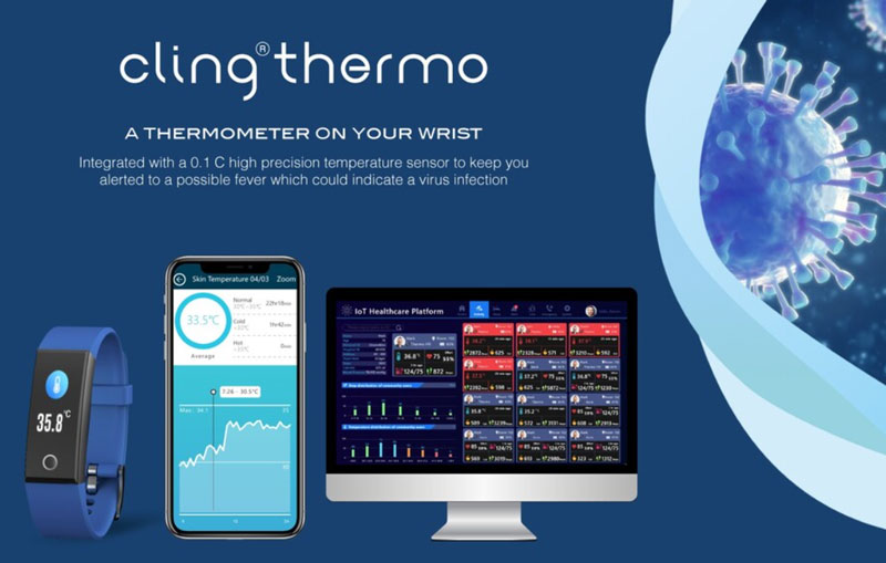 Reloj inteligente MedTech - Cling Thermo con detección de temperatura