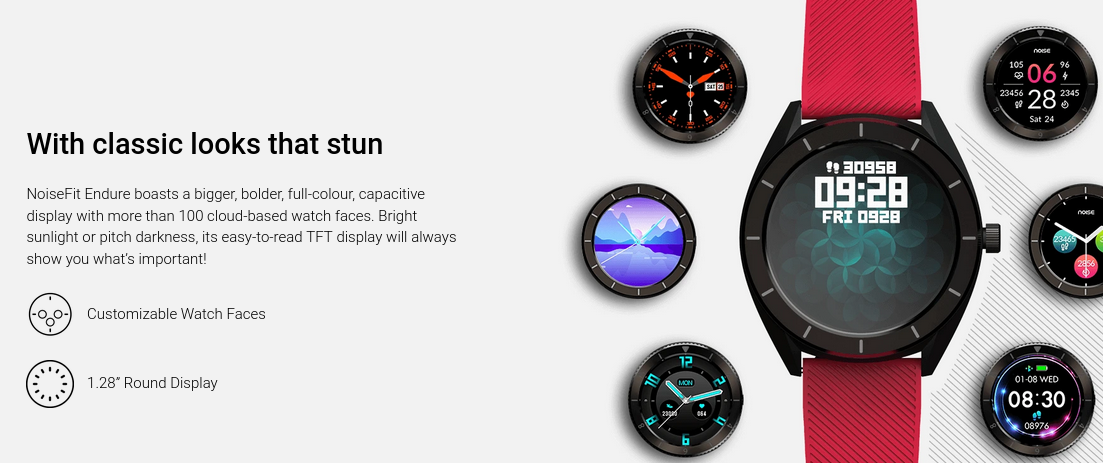 Pantalla de reloj inteligente NoiseFit ENdure