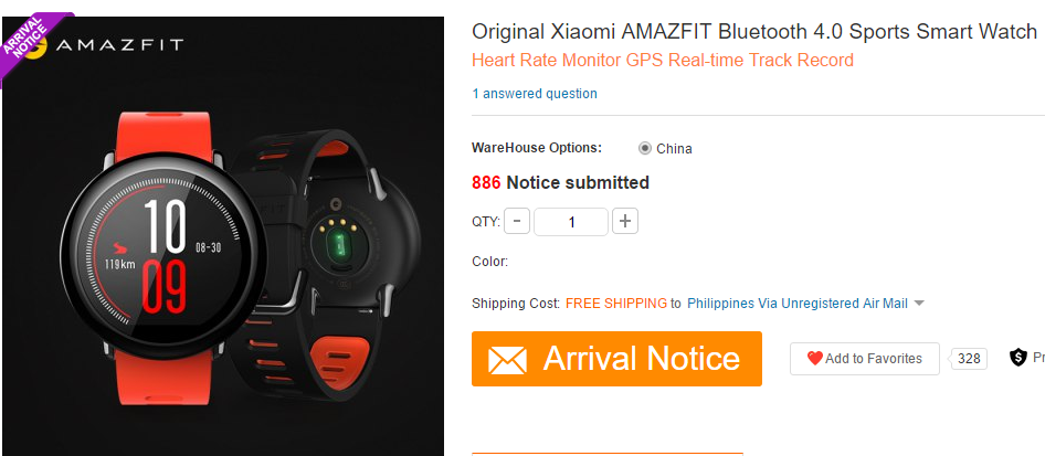 Reloj inteligente XIAOMI AMAZFIT 1