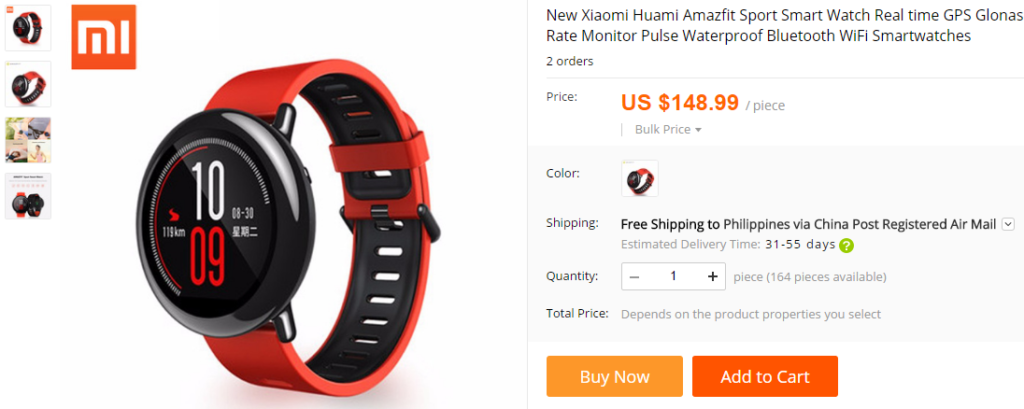 Reloj inteligente XIAOMI AMAZFIT 1 ALIExpress