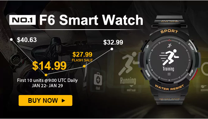 N ° 1 F6 Smartwatch VENTA FLASH $ 27.99, primeras 10 unidades $ 14.99 solamente