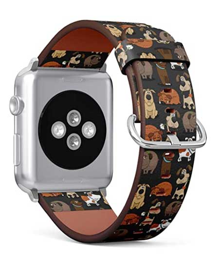 Correa de reloj de manzana con diseño de perro lindo