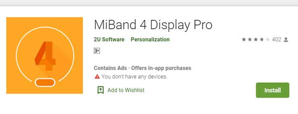 MiBand4 Display Pro por software 2U