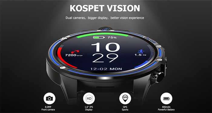 Ya está aquí el reloj inteligente Kospet Vision 4G con cámara dual