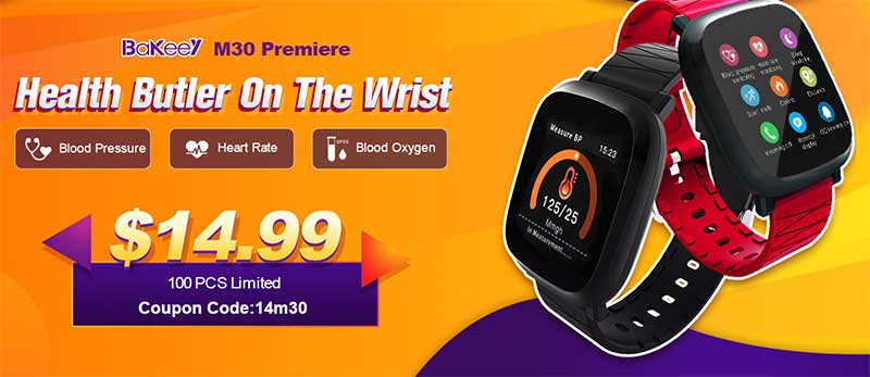 [Código de cupón] Bakeey M30 Smartwatch - Comienza el pedido por adelantado