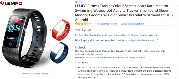 LEMFO Fitness Trackers & Smartwatch Deal en Amazon Código de cupón en el interior