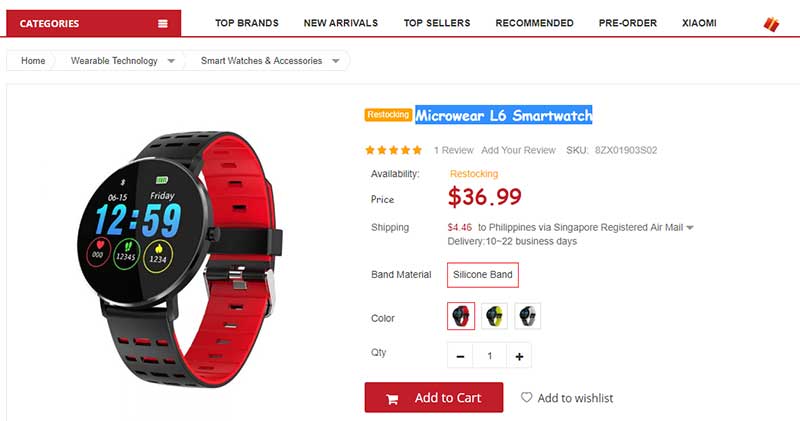 Smartwatch Microwear L6 - Código de cupón